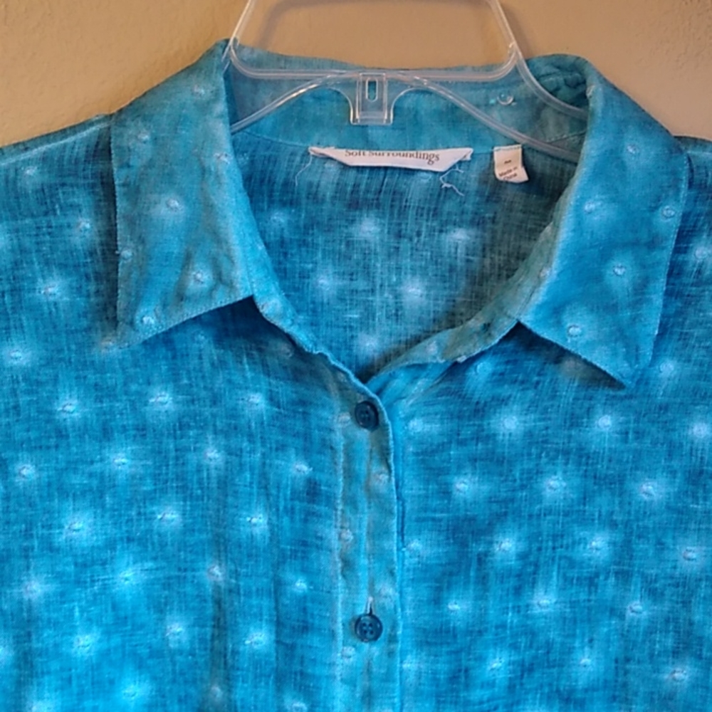 Soft Surrounding Long Line Tunic Button Front Shi… - image 4